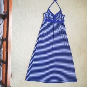 Striped halter maxi sundress